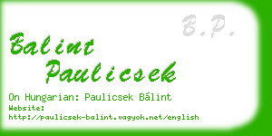 balint paulicsek business card